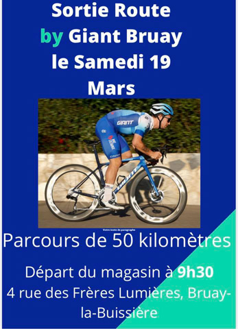 Sortie vélo de route Giant Bruay le 19 mars 2022 à 9h30